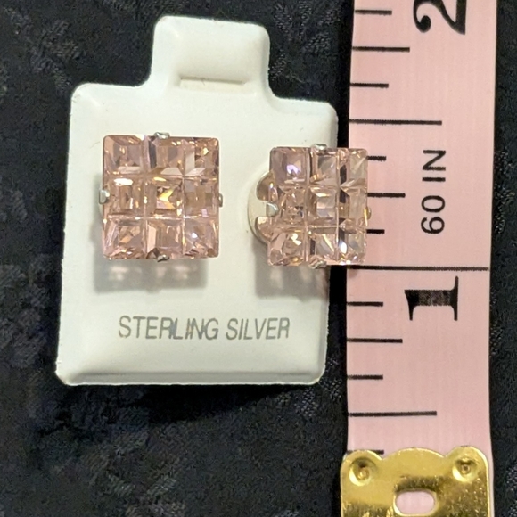 🆕 Pink Simulated Topaz CZ Earrings 925 Sterling Silver Earrings - Picture 8 of 9